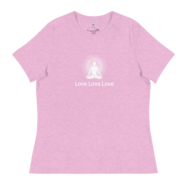 "Love, Love, Love" Positive Thought Brand Women's Relaxed T-Shirt