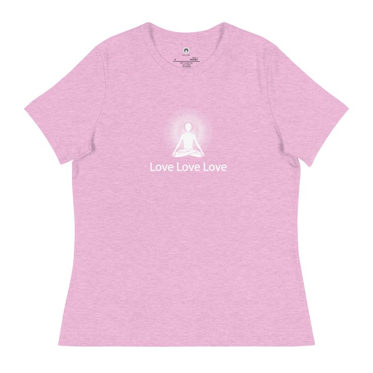 "Love, Love, Love" Positive Thought Brand Women's Relaxed T-Shirt