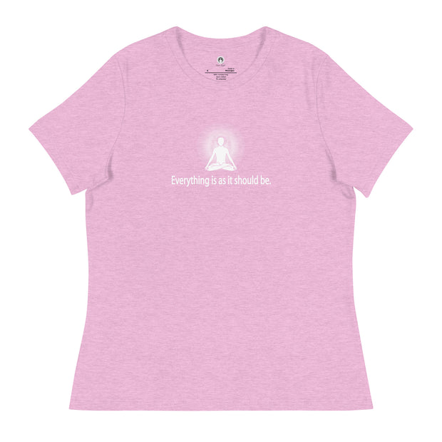 "Everything it is as it should be" Positive Thought Brand Women's Relaxed T-Shirt (White Graphic)