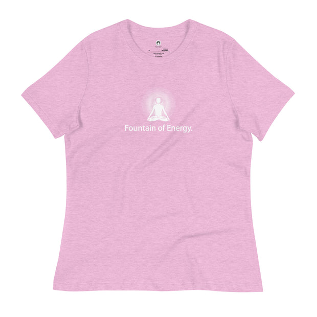 "Fountain of Energy" Positive Thought Brand Women's Relaxed T-Shirt (White Font)