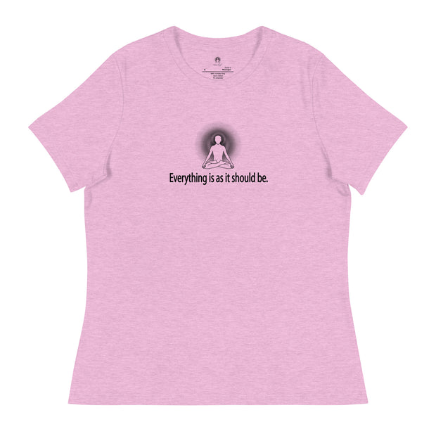 "Everything is as it should be" Positive Thought Brand Women's Relaxed T-Shirt (Black Graphic)