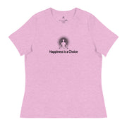 "Happiness is a Choice" Positive Thought Brand Women's Relaxed T-Shirt (Black Graphic)