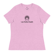 "I am Perfect Health" Positive Thought Brand Women's Relaxed T-Shirt (Black Graphic)
