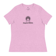 "Inquire Within" Positive Thought Brand Women's Relaxed T-Shirt (Black Graphic)