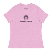 "Solitude is Priceless" Positive Thought Brand Women's Relaxed T-Shirt (Black Graphic)