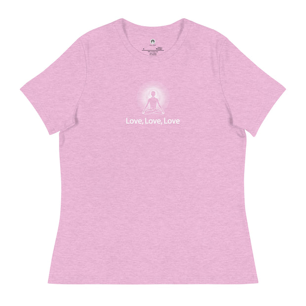 "Love, Love, Love" Positive Thought Brand Women's Relaxed T-Shirt