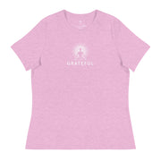 "GRATEFUL" Positive Thought Brand Women's Relaxed T-Shirt (White Graphic)