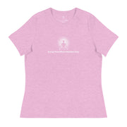 "Energy Flows Where Attention Goes" Positive Thought Brand Women's Relaxed T-Shirt (White Graphic)