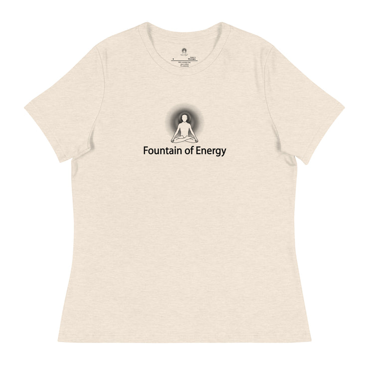 "Fountain of Energy" Positive Thought Brand Women's Relaxed T-Shirt (Black Graphic)
