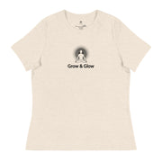 "Grow & Glow" Positive Thought Brand Women's Relaxed T-Shirt (Black Graphic)
