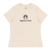 "Happiness is a Choice" Positive Thought Brand Women's Relaxed T-Shirt (Black Graphic)