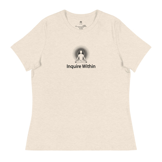 "Inquire Within" Positive Thought Brand Women's Relaxed T-Shirt (Black Graphic)
