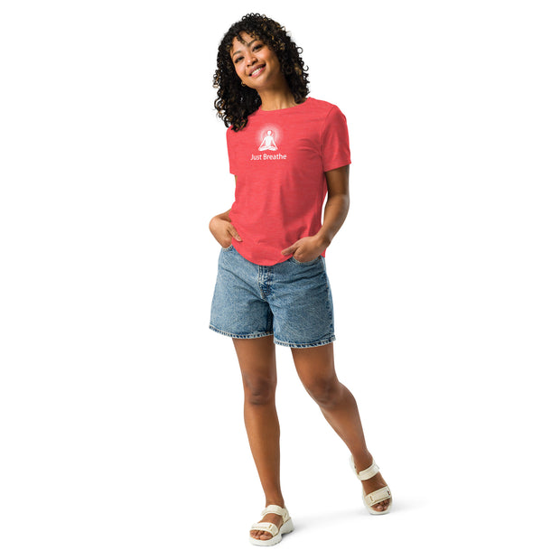 "Just Breathe" Positive Thought Brand Women's Relaxed T-Shirt