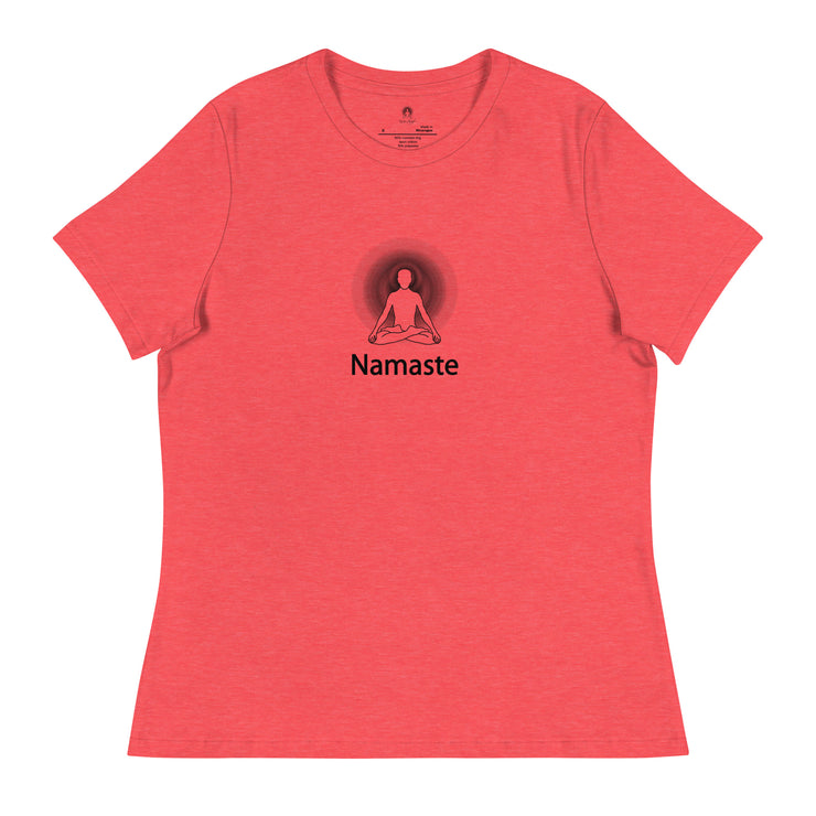"Namaste" Positive Thought Brand Women's Relaxed T-Shirt (Black Lettering)