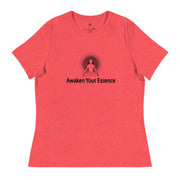 "Awaken Your Essence" Positive Thought Brand Women's Relaxed T-Shirt (Black Lettering)