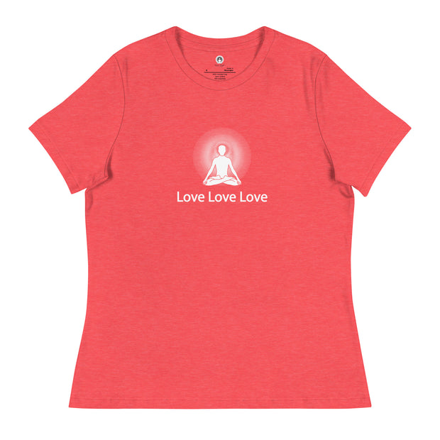 "Love, Love, Love" Positive Thought Brand Women's Relaxed T-Shirt