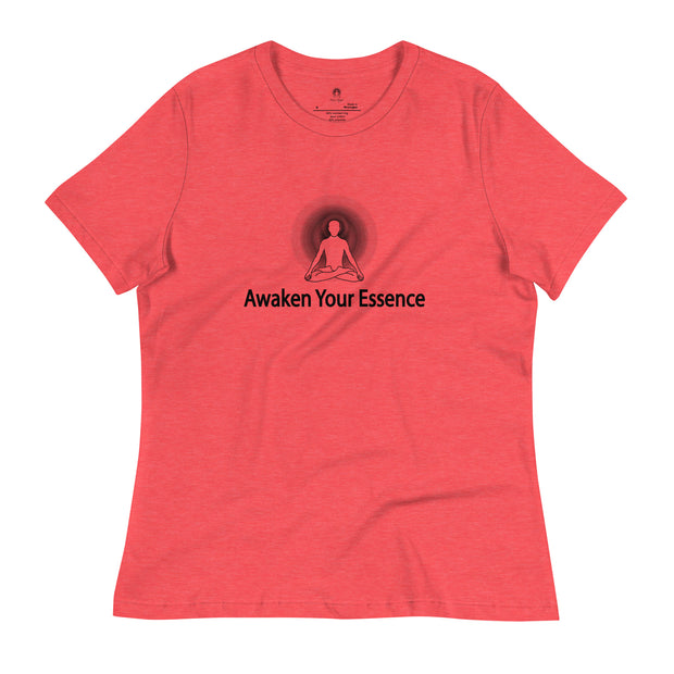 "Awaken Your Essence" Women's Relaxed T-Shirt (Black Graphic)