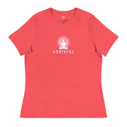 "GRATEFUL" Positive Thought Brand Women's Relaxed T-Shirt (White Graphic)