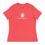 "Nourish Your Soul" Positive Thought Brand Women's Relaxed T-Shirt (White Graphic)