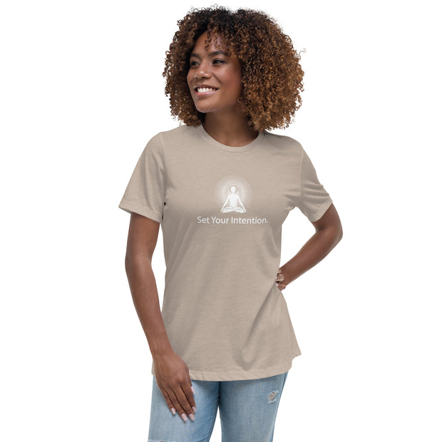 "Set your Intention" Positive Thought Brand Women's Relaxed T-Shirt