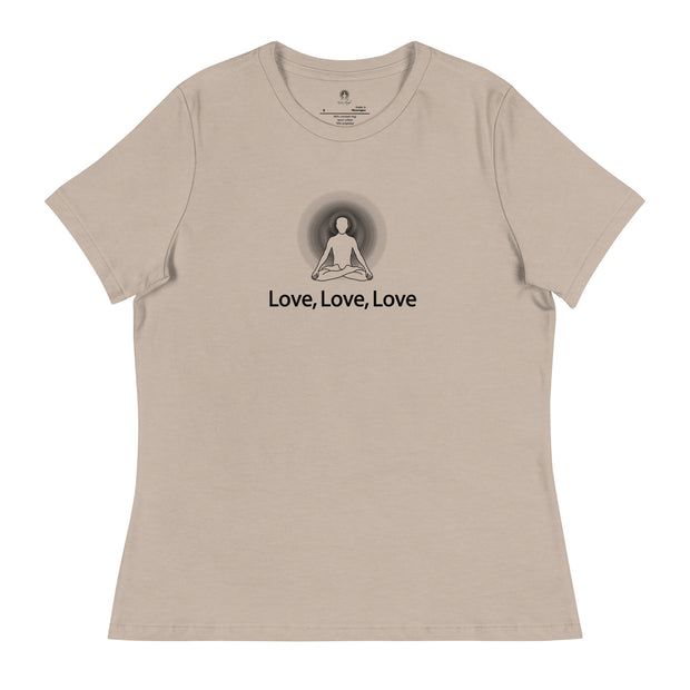 "Love, Love, Love" Positive Thought Brand Women's Relaxed T-Shirt