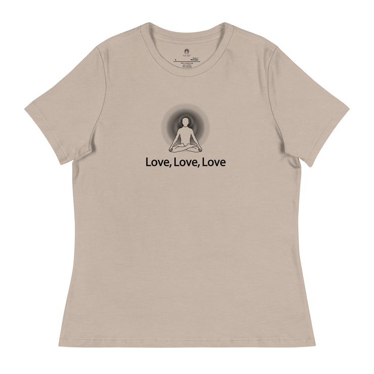 "Love, Love, Love" Positive Thought Brand Women's Relaxed T-Shirt