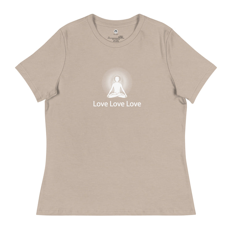 "Love, Love, Love" Positive Thought Brand Women's Relaxed T-Shirt
