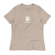 "Feel the Love" Positive Thought Brand Women's Relaxed T-Shirt (White Graphic)