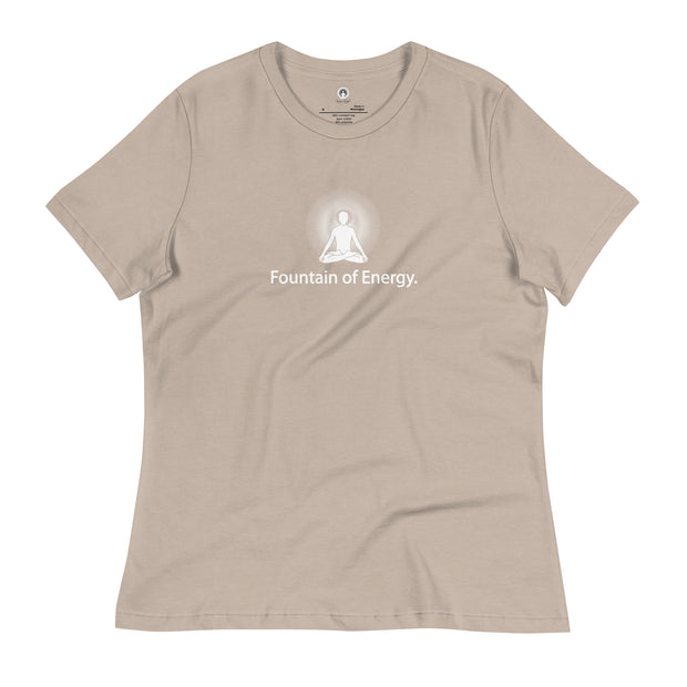 "Fountain of Energy" Positive Thought Brand Women's Relaxed T-Shirt (White Font)