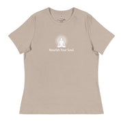 "Nourish Your Soul" Positive Thought Brand Women's Relaxed T-Shirt (White Graphic)