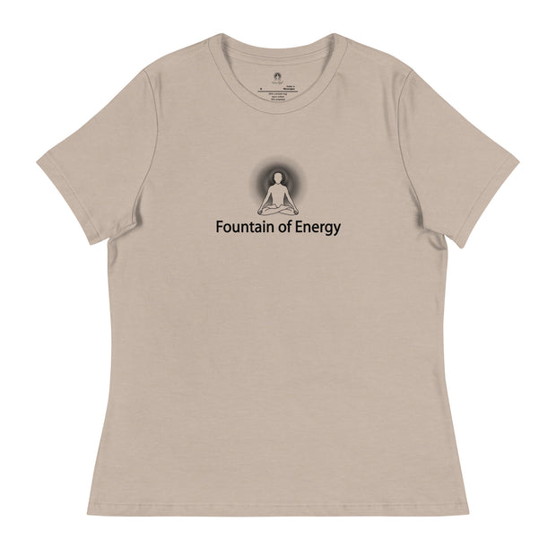 "Fountain of Energy" Positive Thought Brand Women's Relaxed T-Shirt (Black Graphic)