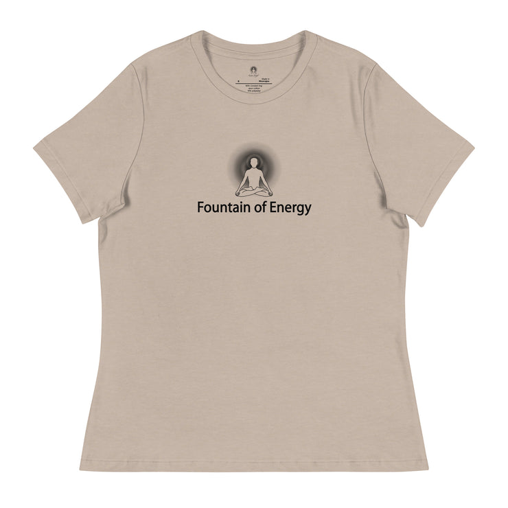 "Fountain of Energy" Positive Thought Brand Women's Relaxed T-Shirt (Black Graphic)