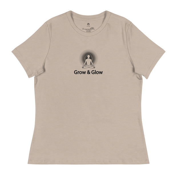 "Grow & Glow" Positive Thought Brand Women's Relaxed T-Shirt (Black Graphic)
