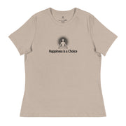 "Happiness is a Choice" Positive Thought Brand Women's Relaxed T-Shirt (Black Graphic)