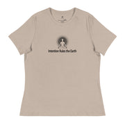 "Intention Rules the Earth" Positive Thought Brand Women's Relaxed T-Shirt (Black Graphic)