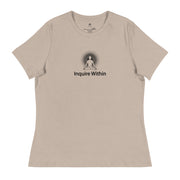 "Inquire Within" Positive Thought Brand Women's Relaxed T-Shirt (Black Graphic)