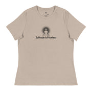 "Solitude is Priceless" Positive Thought Brand Women's Relaxed T-Shirt (Black Graphic)