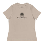 "Your Peace will Attract Peace" Positive Thought Brand Women's Relaxed T-Shirt (Black Graphic)
