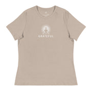 "GRATEFUL" Positive Thought Brand Women's Relaxed T-Shirt (White Graphic)