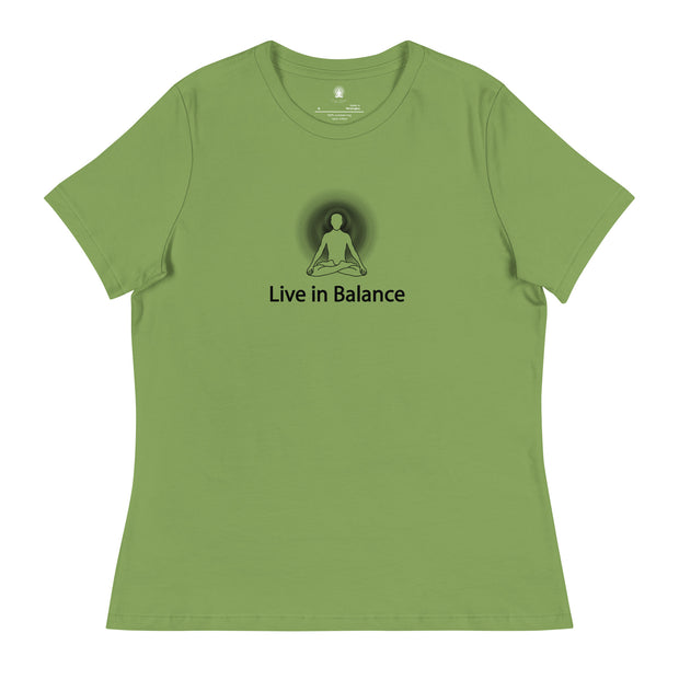 "Live in Balance" Positive Thought Brand Women's Relaxed T-Shirt