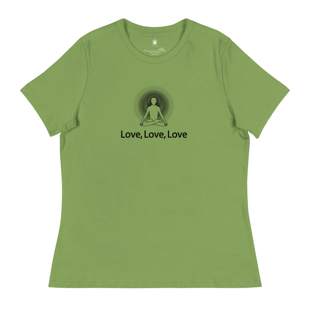 "Love, Love, Love" Positive Thought Brand Women's Relaxed T-Shirt