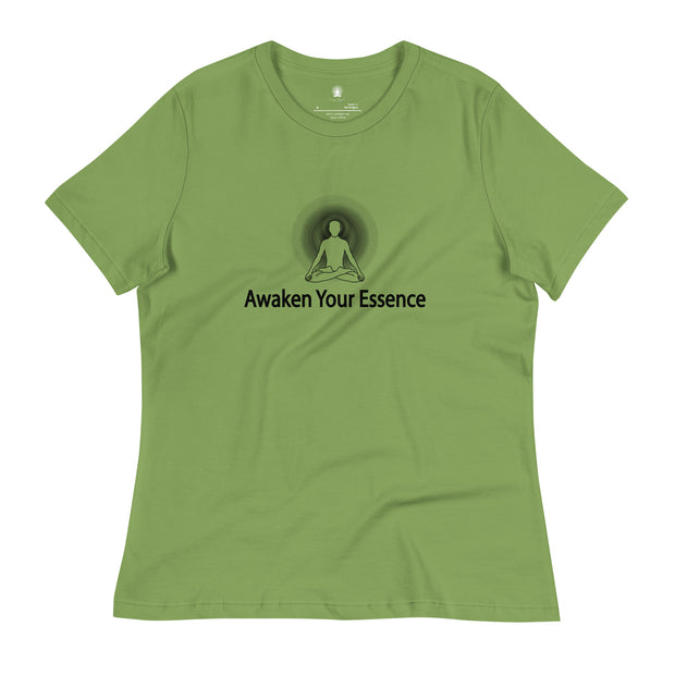 "Awaken Your Essence" Women's Relaxed T-Shirt (Black Graphic)