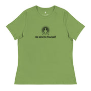 "Be kind to Yourself" Positive Thought Brand Women's Relaxed T-Shirt (Black Graphic)