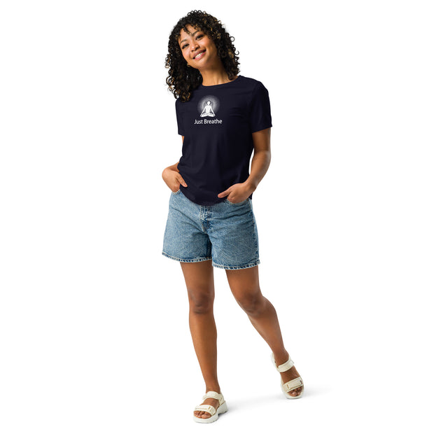 "Just Breathe" Positive Thought Brand Women's Relaxed T-Shirt