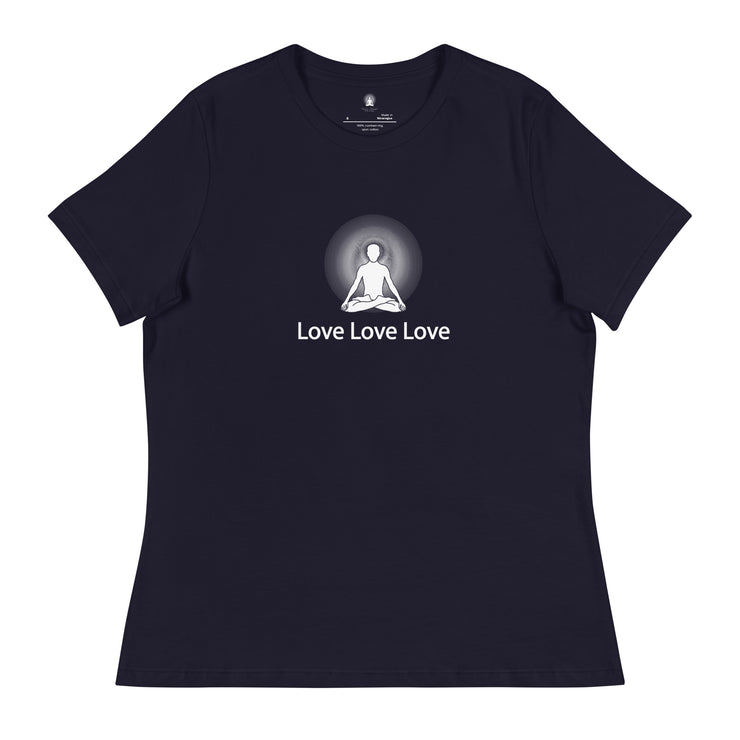 "Love, Love, Love" Positive Thought Brand Women's Relaxed T-Shirt