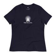 "Feel the Love" Positive Thought Brand Women's Relaxed T-Shirt (White Graphic)