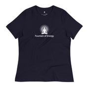 "Fountain of Energy" Positive Thought Brand Women's Relaxed T-Shirt (White Font)