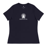 "GRATEFUL" Positive Thought Brand Women's Relaxed T-Shirt (White Graphic)