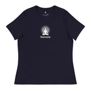 "Namaste" Positive Thought Brand Women's Relaxed T-Shirt (White Graphic)