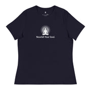 "Nourish Your Soul" Positive Thought Brand Women's Relaxed T-Shirt (White Graphic)